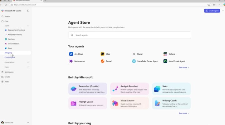 Cree, publique y monetice agentes con Agent Store